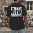 Straight Outta High School Graduation T-Shirt Men's Back Print T-Shirt
