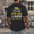 Super Proud Step Mom Of 2025 Graduate Graduation Family Men's Back Print T-Shirt
