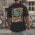 i Survived My Daughter's Bachelors Degree Groovy Graduation Men's Back Print T-Shirt