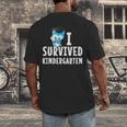 I Survived Kindergarten Graduation Kids Owl Grad Men's Back Print T-Shirt