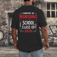 I Survived Nursing School Class Of 2025 Nurse Graduation Men's Back Print T-Shirt