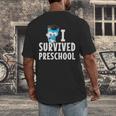 I Survived PreSchool Graduation Kids Owl Grad Shirt Men's Back Print T-Shirt