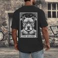 Tarot Card Vintage Pit Bull Pittie Dog Book Lover The Reader Men's Back Print T-Shirt Tarot Card Vintage Pit Bull Pittie Dog Book Lover The Reader Men's Back Print T-Shirt