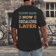 Telescope Making Now Minimal Socializing Introvert Vintage Men's Back Print T-Shirt Telescope Making Now Minimal Socializing Introvert Vintage Men's Back Print T-Shirt