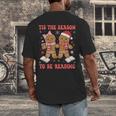 Tis The Season Reading Christmas Shirt Book Lovers Teacher Men's Back Print T-Shirt