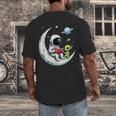 UFO Alien Astronaut Reading Book In Space Men's Back Print T-Shirt UFO Alien Astronaut Reading Book In Space Men's Back Print T-Shirt