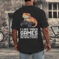 I Like Video Games Bearded Dragon Gamer Introvert Mood Men's Back Print T-Shirt I Like Video Games Bearded Dragon Gamer Introvert Mood Men's Back Print T-Shirt
