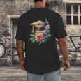 Vintage Hat High School College Graduate Graduation Men's Back Print T-Shirt