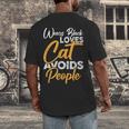 Wears Loves Cats Avoids People I Introvert Men's Back Print T-Shirt Wears Loves Cats Avoids People I Introvert Men's Back Print T-Shirt