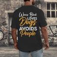 Wears Loves Dogs Avoids People I Introvert Men's Back Print T-Shirt