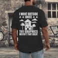 I Went Outside Once Introverts Joke Social Loner Men's Back Print T-Shirt