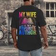 My Wife Is My Favorite Author Book Writer Writing Husband Men's Back Print T-Shirt My Wife Is My Favorite Author Book Writer Writing Husband Men's Back Print T-Shirt