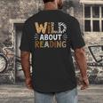 Wild About Reading Animal Bookworm Library Book Lover Reader Men's Back Print T-Shirt