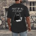 Women's First Of All I’m A Delight Cute Cat Books Coffee Humor Men's Back Print T-Shirt Women's First Of All I’m A Delight Cute Cat Books Coffee Humor Men's Back Print T-Shirt