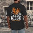 Women's Senior Niece Class Of 2026 Basketball Graduation Heart Men's Back Print T-Shirt