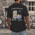 Yarn Quote Easily Distracted By Books And Yarn Reader Men's Back Print T-Shirt Yarn Quote Easily Distracted By Books And Yarn Reader Men's Back Print T-Shirt