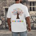 100 Days In The Books Reading Teacher 100th Day Of School Premium Tri-Blend Men's Back Print T-Shirt