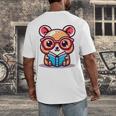 Adorable Book Lover Quokka With Reading Glasses Cute Men's Back Print T-Shirt