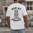Bad At People Ferret Introvert Saying Slogan Men's Back Print T-Shirt Bad At People Ferret Introvert Saying Slogan Men's Back Print T-Shirt