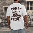 Bad At People Ferret Introvert Saying Slogan Men's Back Print T-Shirt