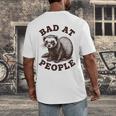 Bad At People Ferret Introvert Saying Slogan Tee Men's Back Print T-Shirt Bad At People Ferret Introvert Saying Slogan Tee Men's Back Print T-Shirt