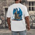 Book Lover Bookworm Reading Books Dragon Premium Tri-Blend Men's Back Print T-Shirt