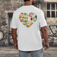 Book Lover Librarian Books Heart Valentine Men's Back Print T-Shirt