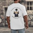 Boys Girls Preschool Graduate Sloth Graduation Cap Men's Back Print T-Shirt