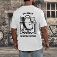 Cat With Coffee On Computer Go Away I'm Introverting Men's Back Print T-Shirt