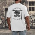 Certified Graduate Vintage Mortarboard Graduation Men's Back Print T-Shirt