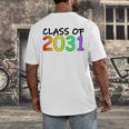 Class Of 2031 Pre-K -12th Grade Hand Prints Space Graduation Men's Back Print T-Shirt