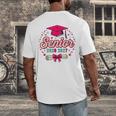 Coquette Pink Bow Senior 2026 2027 Graduation Men's Back Print T-Shirt