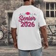 Coquette Pink Bow Senior 2026 Class Of Graduation Men's Back Print T-Shirt