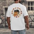 Cute Cat Fall In Love With Reading Book Cat Lover Librarian Men's Back Print T-Shirt