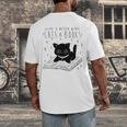 Cute Cats And Books Aesthetic Feline Reader Graphic Premium Tri-Blend Men's Back Print T-Shirt