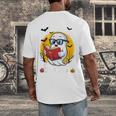 Cute Ghost Reading Book Retro Halloween Librarian Men's Back Print T-Shirt Cute Ghost Reading Book Retro Halloween Librarian Men's Back Print T-Shirt
