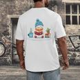 Cute Winter Cozy Snowman Reading Book Lovers Xmas Snowman Men's Back Print T-Shirt