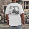 Defend Your Local Public Library Cat Knight Book Lover Men's Back Print T-Shirt