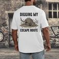 Digging My Escape Route Armadillo Introvert Humor Men's Back Print T-Shirt Digging My Escape Route Armadillo Introvert Humor Men's Back Print T-Shirt