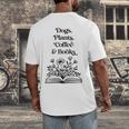 Dogs Plants Coffee Books Book Lover Dog Lover Reading Men's Back Print T-Shirt Dogs Plants Coffee Books Book Lover Dog Lover Reading Men's Back Print T-Shirt