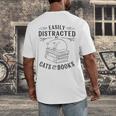 Easily Distracted By Cats And Books For Women Men's Back Print T-Shirt