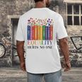 Equality Hurts No One LGBTQ Pride Books And Flowers Men's Back Print T-Shirt Equality Hurts No One LGBTQ Pride Books And Flowers Men's Back Print T-Shirt