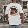 Fall Book Teacher Cat Books Halloween Autumn Librarian Men's Back Print T-Shirt