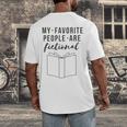 My Favorite People Are Fictional Book Reader Lover Men's Back Print T-Shirt My Favorite People Are Fictional Book Reader Lover Men's Back Print T-Shirt