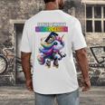 Graduation Kindergarten Unicorn Roller Skate Girls Grad Men's Back Print T-Shirt