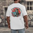 Grim Reaper Reads a Book Men's Back Print T-Shirt