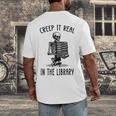 Halloween Skeleton Pun Book Lover Library Joke Men's Back Print T-Shirt