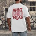 Hot Girls Read Book Lover Feminist Reader Premium Tri-Blend Men's Back Print T-Shirt
