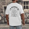 I’d Rather Be Reading Minimal Book Lover Arch Men's Back Print T-Shirt
