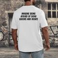 Imagine Being Afraid Of Drag Queens And Books Premium Men's Back Print T-Shirt